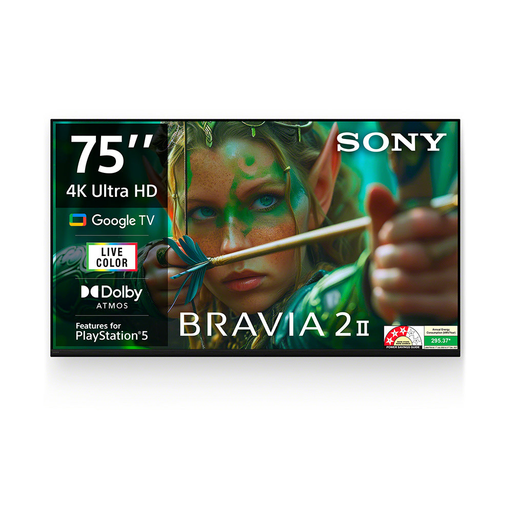 Sony 189 cm (75) BRAVIA 2 II  4K Ultra HD Smart LED Google TV K-75S25M2 (Black)