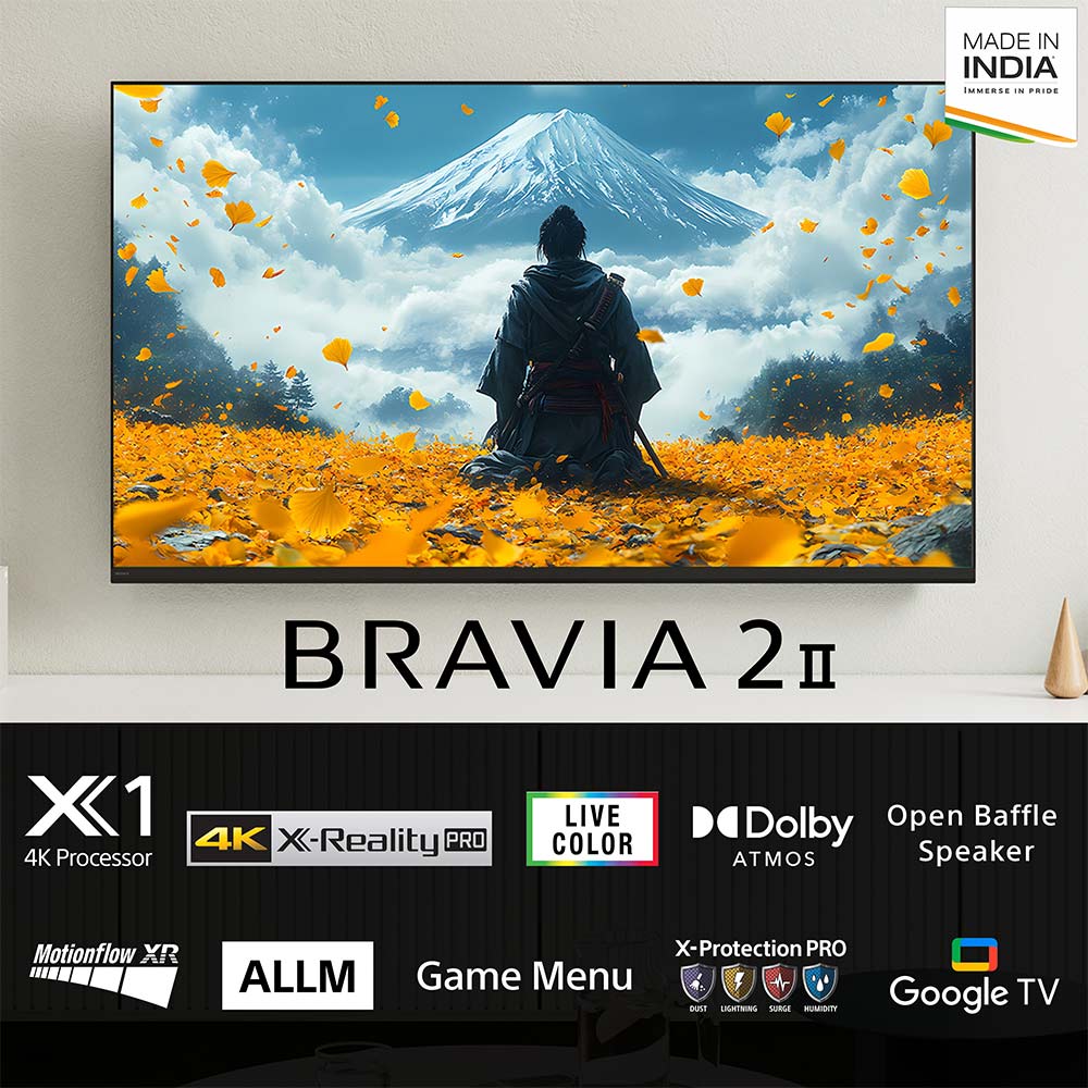 Sony 108 cm (43) BRAVIA 2 II  4K Ultra HD Smart LED Google TV K-43S22BM2 (Black)