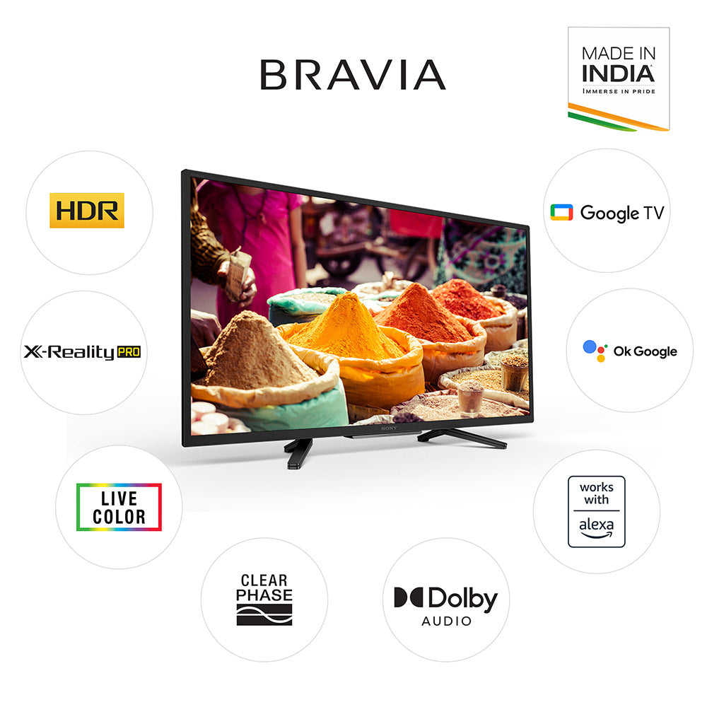 Sony KD-32W820K Bravia 80 cm (32) HD Ready Smart LED Google TV with Dolby Audio & Alexa Compatibility (Black)