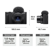 Load image into Gallery viewer, Sony ZV-1 II Vlog Camera for Content Creators & Vloggers with 18-50mm Wide-angle Zoom Lens | Compact Camera with Strong Image Stabilisation | Accurate Autofocus | Cinematic Vlog Setting