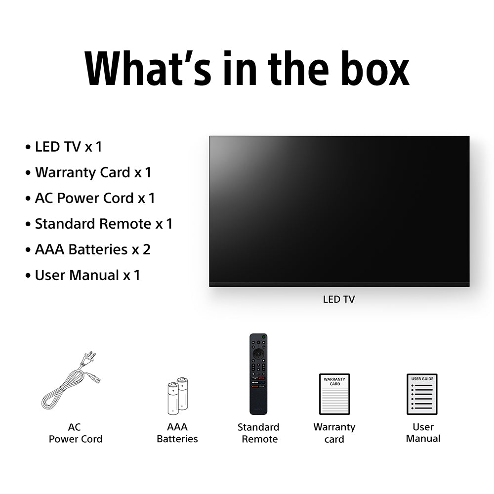 Sony 108 cm (43) BRAVIA 2 II  4K Ultra HD Smart LED Google TV K-43S22BM2 (Black)