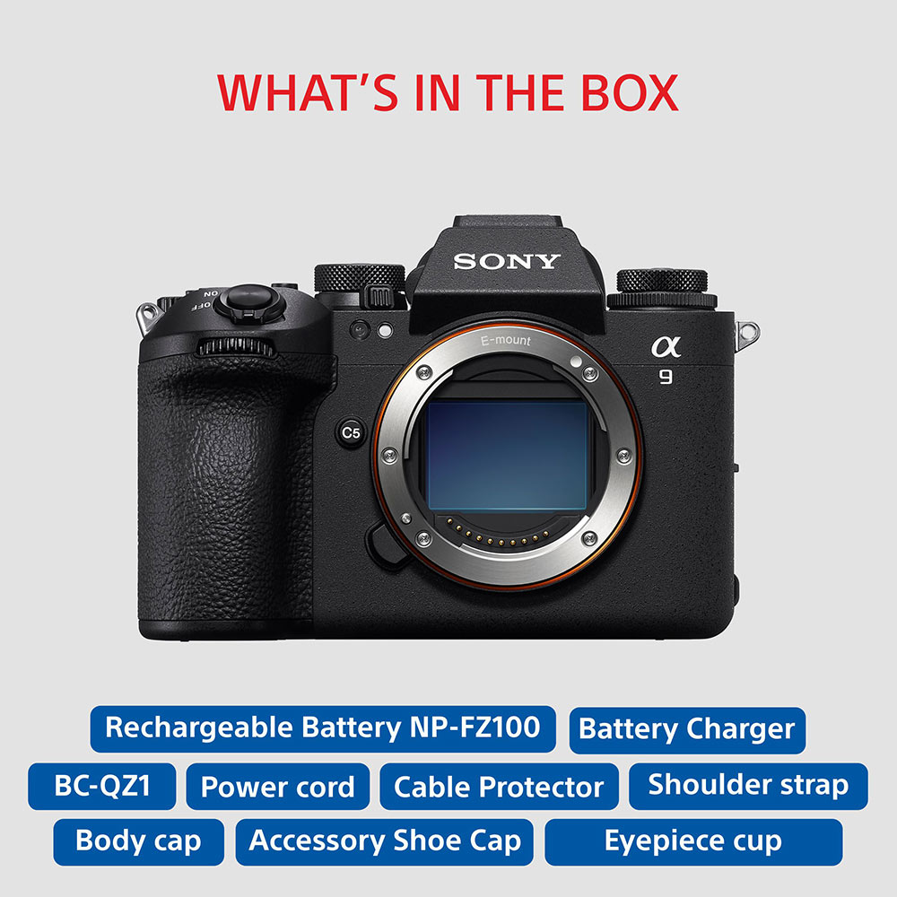 Sony Alpha 9III Full-Frame Interchangeable-Lens Mirrorless Camera (Body Only) | Global Shutter System | 24.6 MP | 120fps with AF/AE Tracking | 4K 120p without cropping - Black