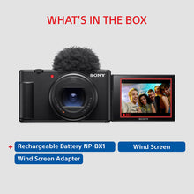 Load image into Gallery viewer, Sony ZV-1 II Vlog Camera for Content Creators & Vloggers with 18-50mm Wide-angle Zoom Lens | Compact Camera with Strong Image Stabilisation | Accurate Autofocus | Cinematic Vlog Setting
