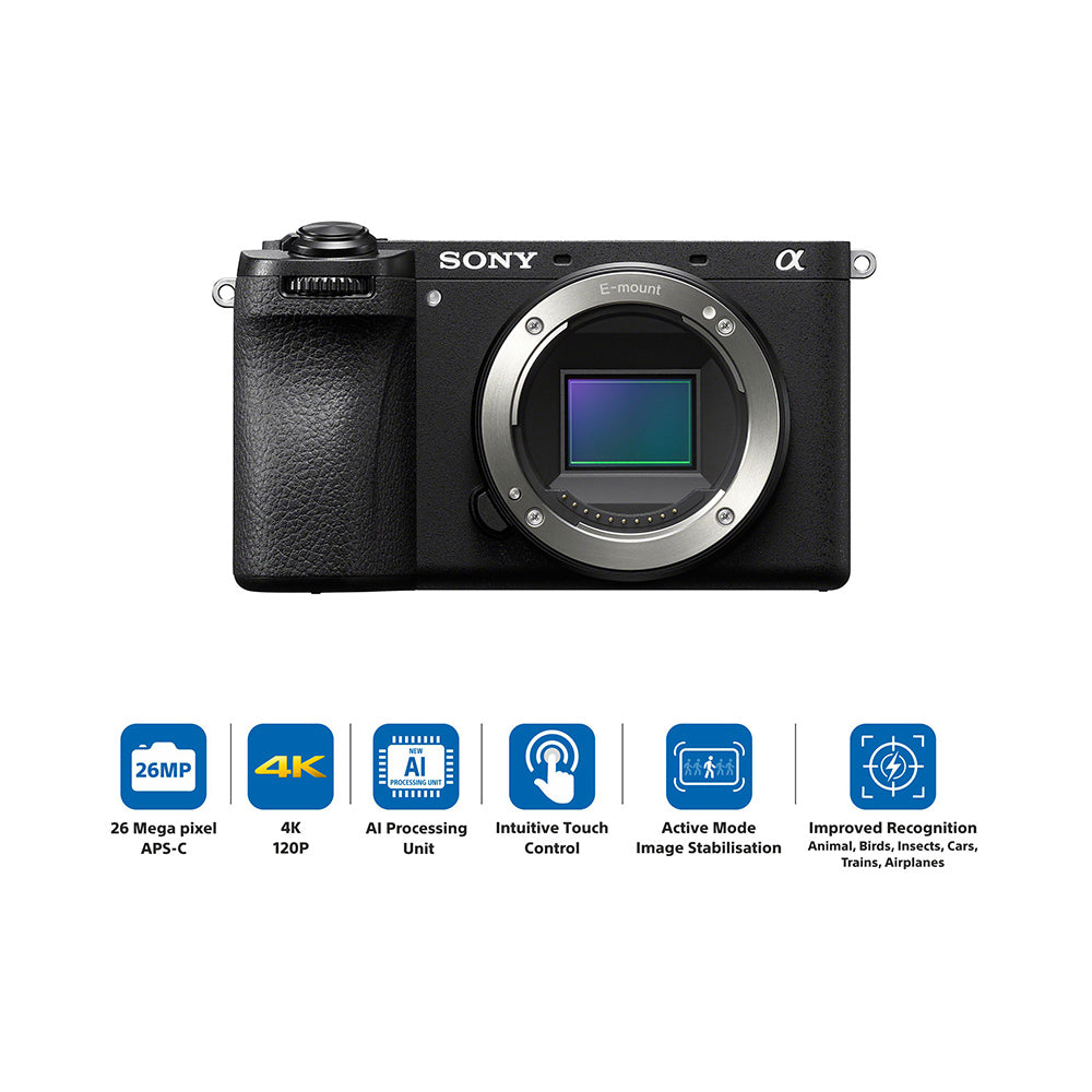 Sony Alpha ILCE-6700 APS-C Interchangeable-Lens Mirrorless Camera (Body Only) | Made for Creators | 26.0 MP | Artificial Intelligence based Autofocus | 4K 60p Recording - Black