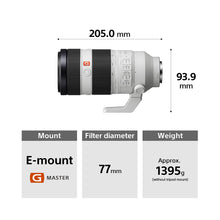 Load image into Gallery viewer, Sony Super telephoto Zoom 100-400mm G Master lens (SEL100400GM) E-Mount Full-Frame