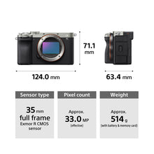 Load image into Gallery viewer, Sony Alpha ILCE-7CM2 Full-Frame Interchangeable-Lens Mirrorless vlog Camera (Body Only) | Made for Creators | 33.0 MP | Artificial Intelligence based Autofocus | 4K 60p Recording - Silver