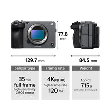 Load image into Gallery viewer, Sony FX3A Cinema Line Full-Frame Camera | 4K 120P | Compact & Lightweight | Made for Filmmakers | Cinematic Shots - (Grey)