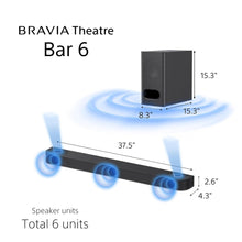 Load image into Gallery viewer, Sony Bravia Theatre Bar 6(HT-B600) 5.1(3.1.2)channel Dolby Atmos/DTS:X Soundbar with powerful Wireless subwoofer,2-Upfiring  Speaker,Voice Zoom3,BCA App, Bluetooth,HDMI eARC,Remote Control