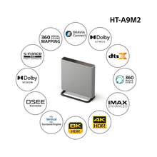 Load image into Gallery viewer, Sony Bravia Theatre Quad(HT-A9M2) Premium Home Theatre System with 360SSM,Multi Dimensional  Sound with Wireless Subwoofer SW7 (IMAX,Dolby Atmos/DTSx,360RA,Voice Zoom3,Alexa & Google,8K/4K HDR),Grey