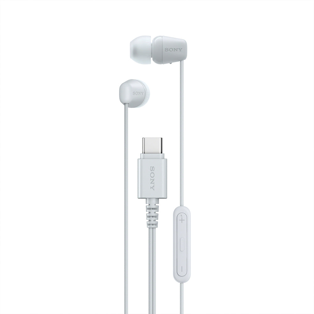 Sony IER-EX15C Wired in Ear Type C Headphones, In-Line remote for Volume & Mute Function with Mic, Tangle Free Serration Wire, Compatible with USB-C Devices, High Sound Quality