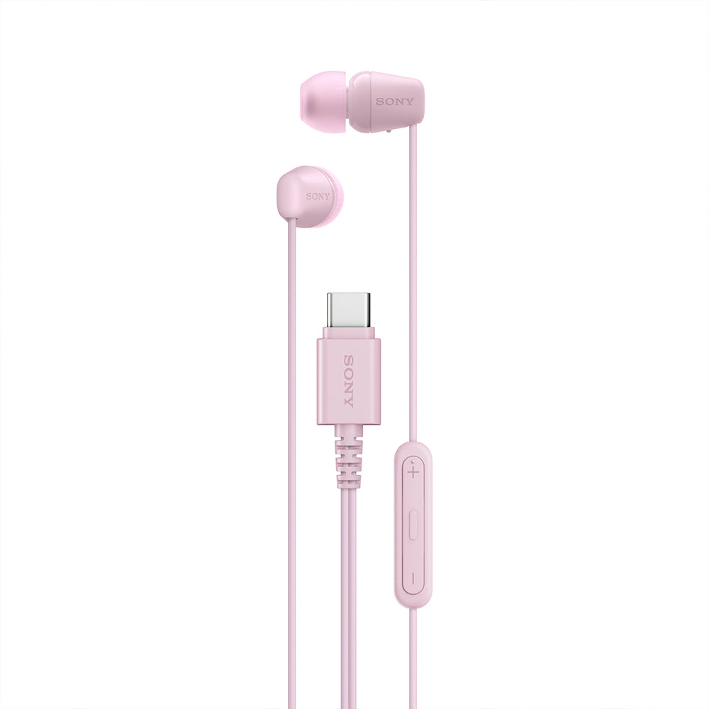 Sony IER-EX15C Wired in Ear Type C Headphones, In-Line remote for Volume & Mute Function with Mic, Tangle Free Serration Wire, Compatible with USB-C Devices, High Sound Quality
