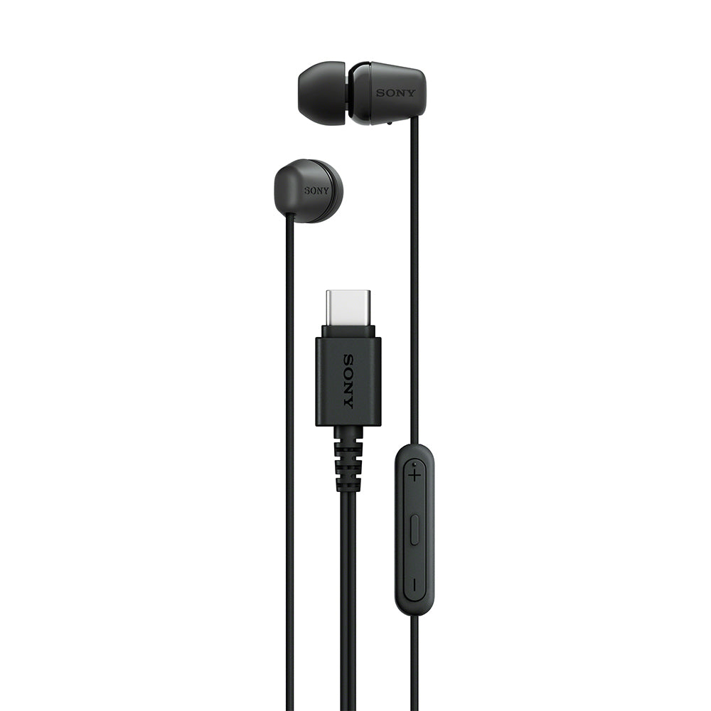 Sony IER-EX15C Wired in Ear Type C Headphones, In-Line remote for Volume & Mute Function with Mic, Tangle Free Serration Wire, Compatible with USB-C Devices, High Sound Quality