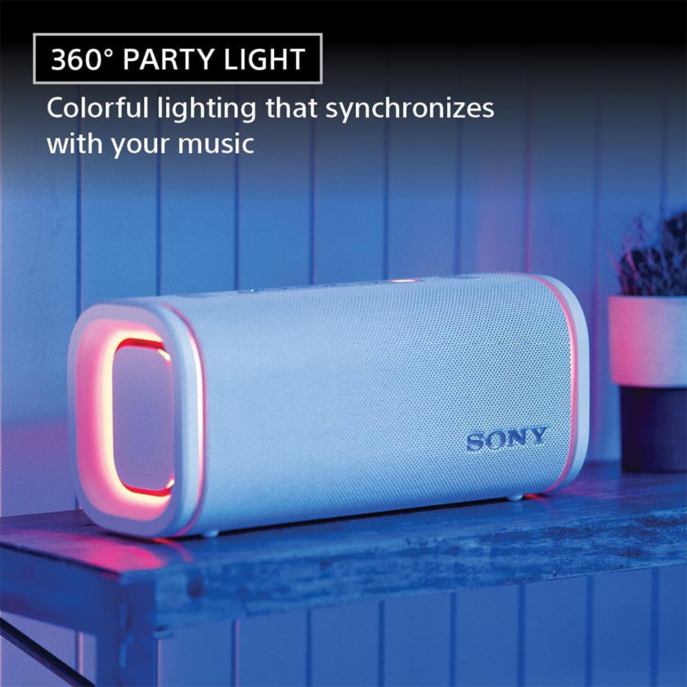 Sony New Launch ULT FIELD 5 Bluetooth Wireless Speaker with Massive Bass|360° Party Light|25hrs Playtime|IP67|Shoulder Strap|Quick Charge|Built in Powerbank|Party Connect(SRS-ULT50)