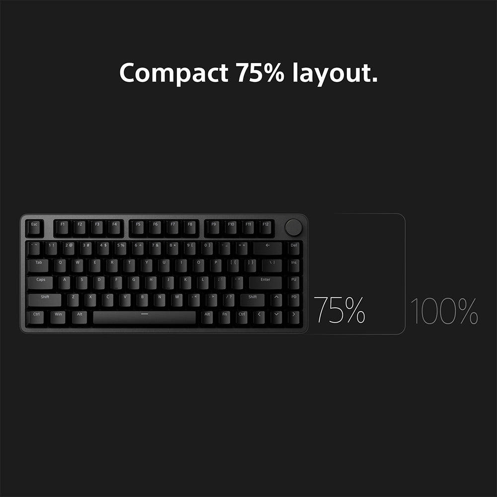 Sony INZONE KBD-H75 75% Wired Aluminum Chassis Gaming Keyboard, Hall-Effect Switch, Rapid Trigger, Adjustable Actuation Point, 8000 Hz Polling Rate, RGB Lighting, Volume Dial