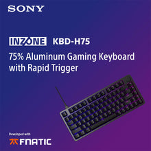 Load image into Gallery viewer, Sony INZONE KBD-H75 75% Wired Aluminum Chassis Gaming Keyboard, Hall-Effect Switch, Rapid Trigger, Adjustable Actuation Point, 8000 Hz Polling Rate, RGB Lighting, Volume Dial
