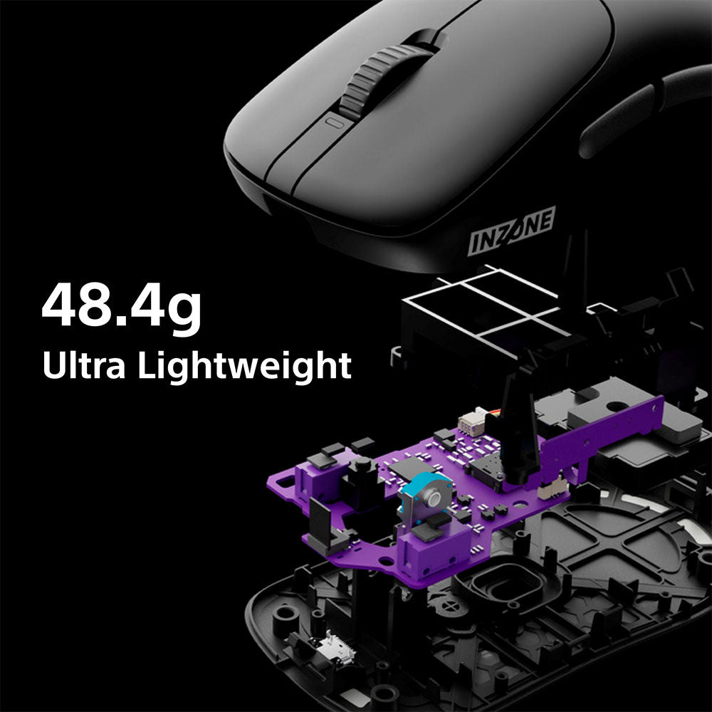 Sony INZONE Mouse-A Ultra-Lightweight 48g Wireless Gaming Mouse with Dongle, Optical Switch, 8000Hz Polling, 30K DPI Sensor, 90Hr Battery, Customizable Buttons, USB-C