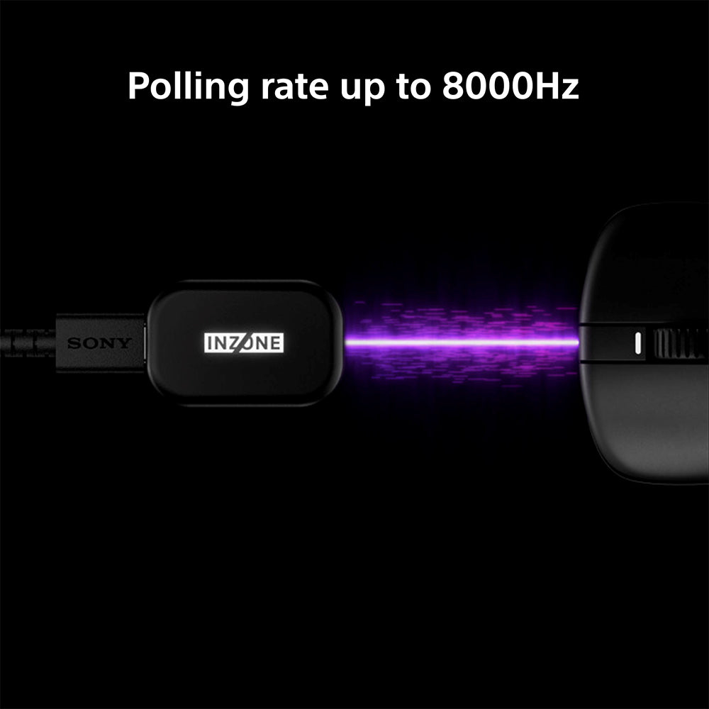 Sony INZONE Mouse-A Ultra-Lightweight 48g Wireless Gaming Mouse with Dongle, Optical Switch, 8000Hz Polling, 30K DPI Sensor, 90Hr Battery, Customizable Buttons, USB-C