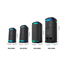 Load image into Gallery viewer, Sony SRS-XV800 X-Series Wireless Portable Bluetooth Karaoke Party Speaker IPX4 Splash-Proof with 25 Hrs Battery,TV Sound Booster,Built-in Handle & Wheels, Omnidirectional Sound and Ambient Lights