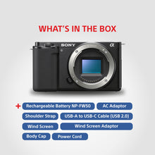 Load image into Gallery viewer, Sony ZV-E10 E-Mount APS-C Camera | 24.2 MP Vlog  Mirrorless Camera, 11 FPS, 4K/24p
