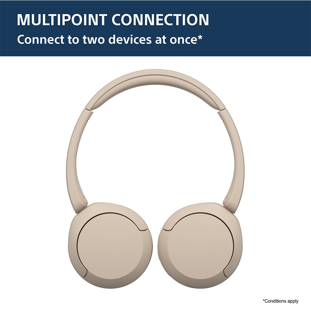 Sony WH-CH520, Wireless On-Ear Bluetooth Headphones with Mic, up to 50 Hours Playtime, DSEE Upscale, Multipoint Connectivity/Dual Pairing & Voice Assistant Support for Mobile Phones