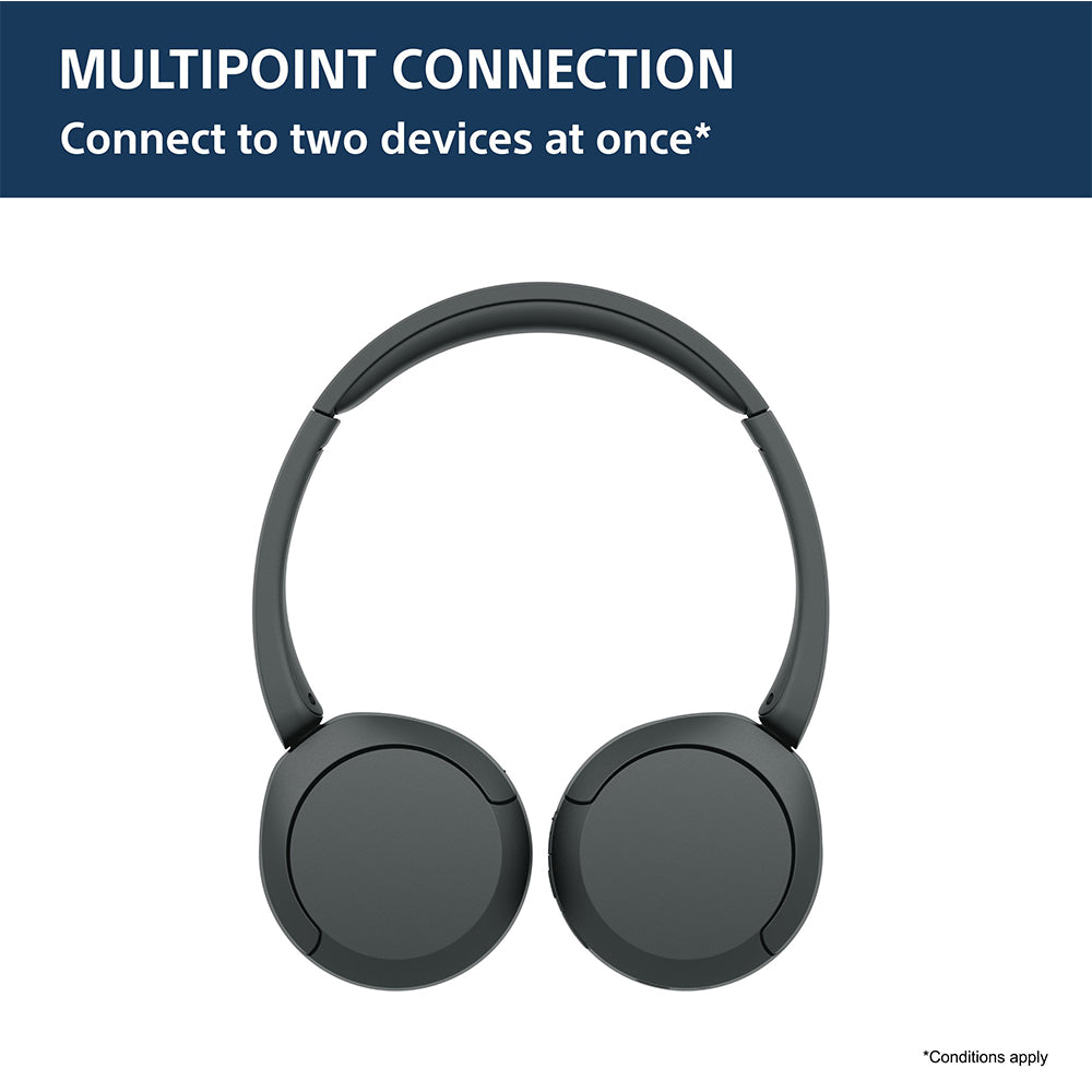 Sony WH-CH520, Wireless On-Ear Bluetooth Headphones with Mic, up to 50 Hours Playtime, DSEE Upscale, Multipoint Connectivity/Dual Pairing & Voice Assistant Support for Mobile Phones