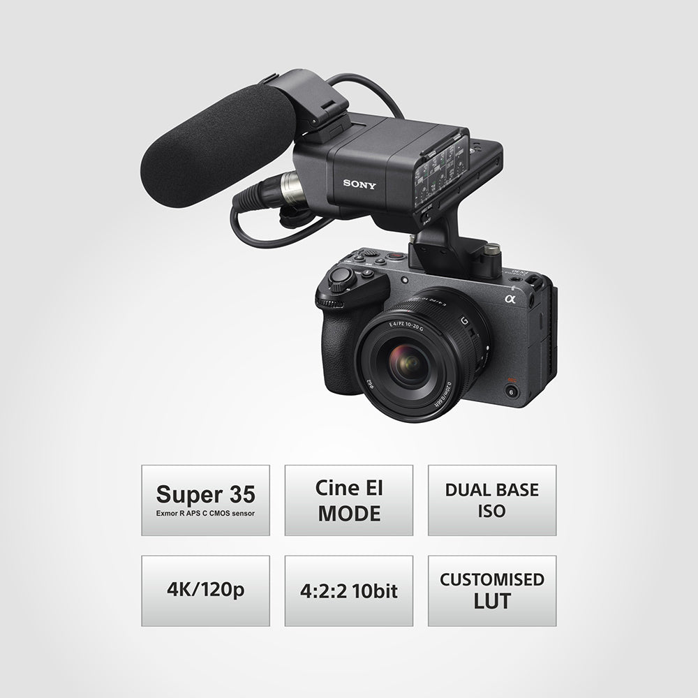 Sony Cinema Line FX30 (ILME-FX30) with XLR Handle | Super 35 | Compact camera for Filmmaking | 4K120P | S-Cinetone | Dual Base ISO