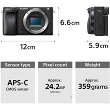 Load image into Gallery viewer, Sony Alpha 6400 E-mount Camera with APS-C Sensor (ILCE-6400M) | 24.2 MP Mirrorless Camera, 11 FPS, 4K/30p with a 18-135mm Power Zoom lens.