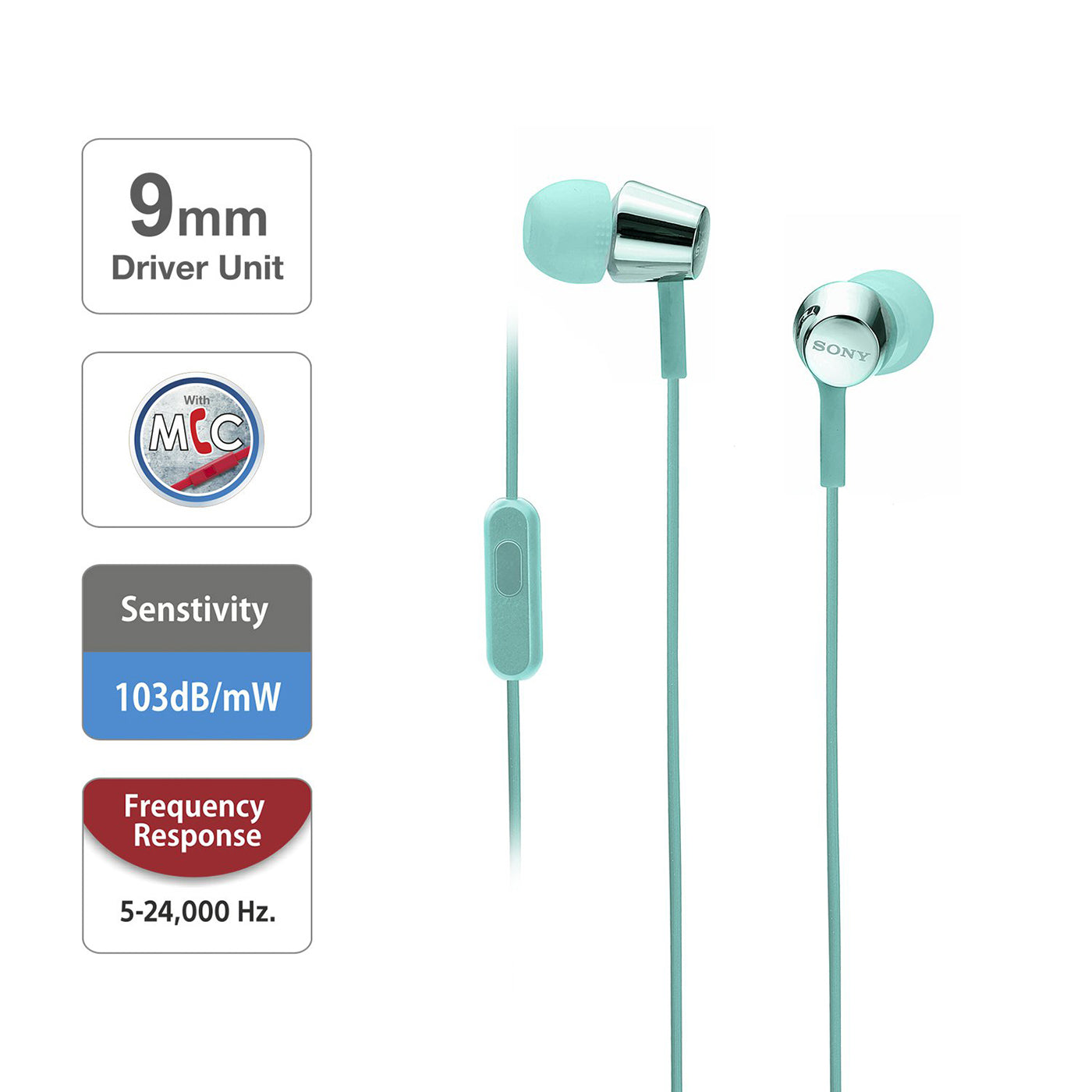 Sony MDR-EX155AP Wired In-Ear Headphones with Tangle Free Cable, Headset with Mic for Phone Calls