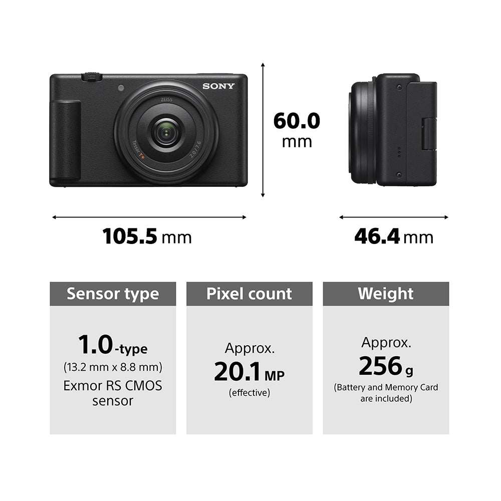 Sony ZV-1F Vlog Camera for Content Creators and Vloggers with Ultra-wide 20mm Prime Lens | Soft Skin Feature | Bokeh | Creative Look | Active Mode Stabilisation