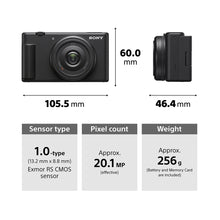 Load image into Gallery viewer, Sony ZV-1F Vlog Camera for Content Creators and Vloggers with Ultra-wide 20mm Prime Lens | Soft Skin Feature | Bokeh | Creative Look | Active Mode Stabilisation