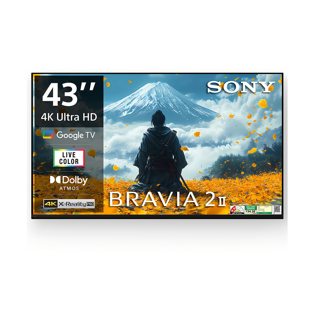 Sony 108 cm (43) BRAVIA 2 II  4K Ultra HD Smart LED Google TV K-43S22BM2 (Black)