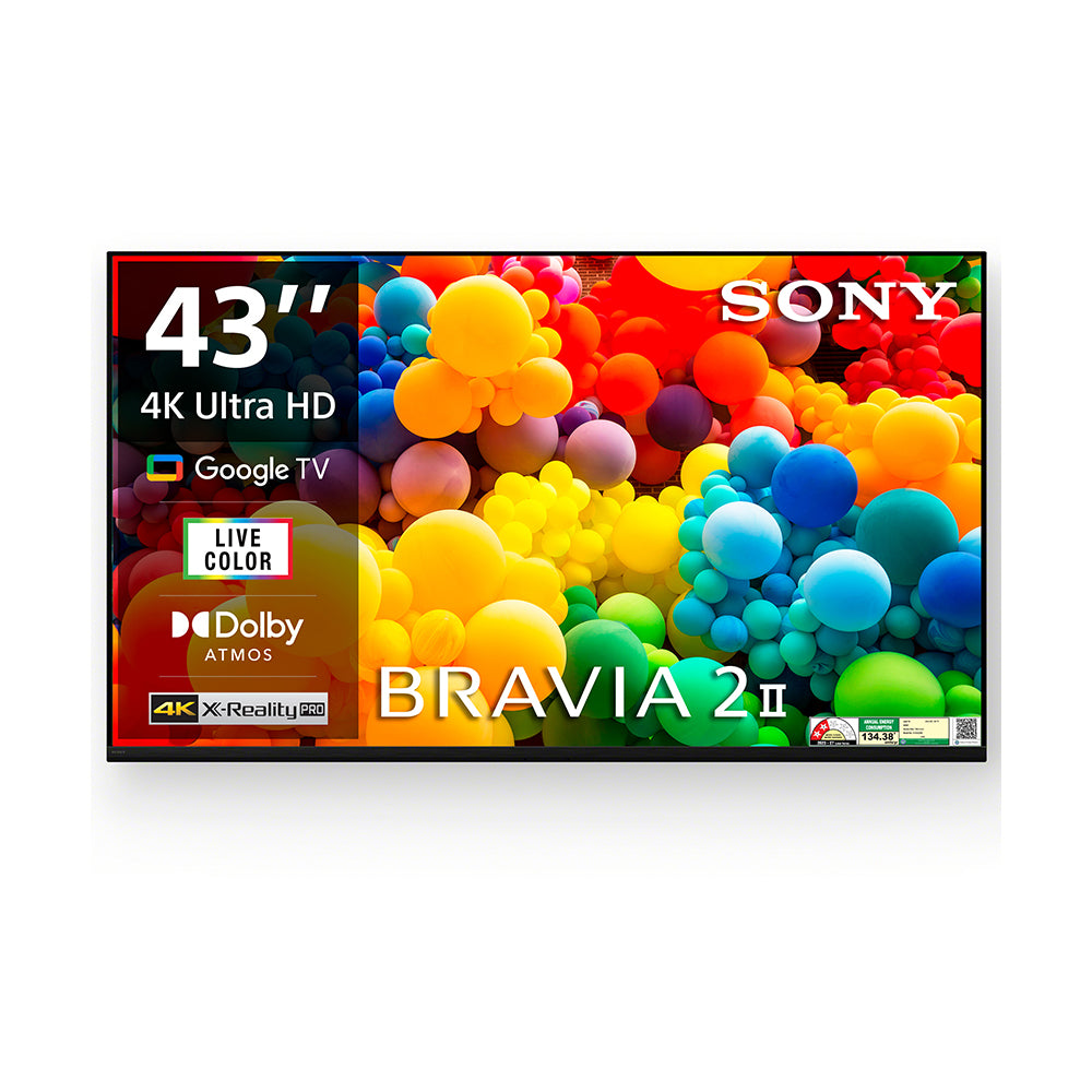 Sony 108 cm (43) BRAVIA 2 II  4K Ultra HD  Smart LED Google TV K-43S22M2 (Black)