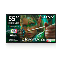 Load image into Gallery viewer, Sony 139 cm (55 inches) BRAVIA 2 II  4K Ultra HD  Smart LED Google TV K-55S25M2 (Black)