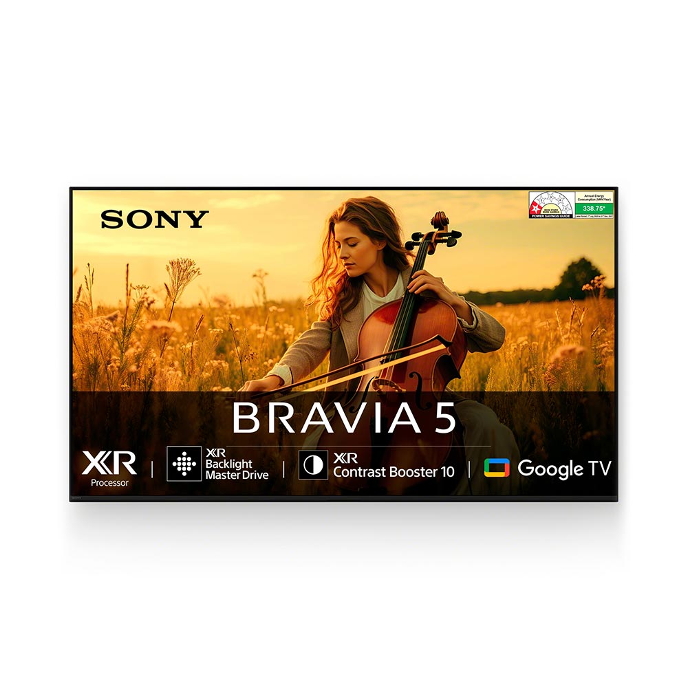 Sony 164 cm (65 inches) BRAVIA 5 4K Ultra HD AI Technology Smart Mini LED Google TV  K-65XR55A (Black)