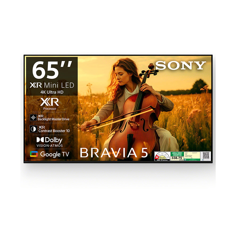 Sony 164 cm (65) BRAVIA 5 4K Ultra HD AI Technology Smart Mini LED Google TV  K-65XR55A (Black)