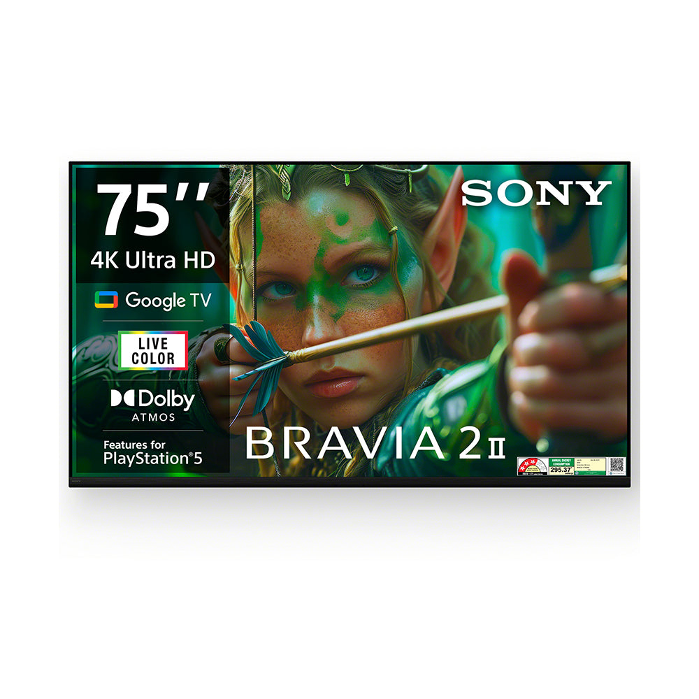 Sony 189 cm (75) BRAVIA 2 II  4K Ultra HD Smart LED Google TV K-75S25M2 (Black)