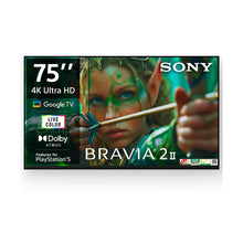 Load image into Gallery viewer, Sony 189 cm (75) BRAVIA 2 II  4K Ultra HD Smart LED Google TV K-75S25M2 (Black)