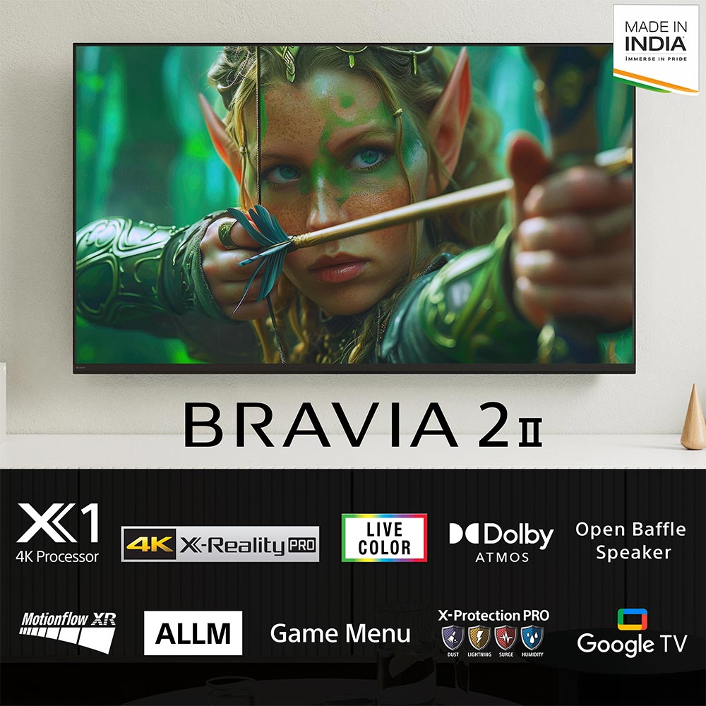 Sony 108 cm (43 inches) BRAVIA 2 II  4K Ultra HD  Smart LED Google TV K-43S22M2 (Black)