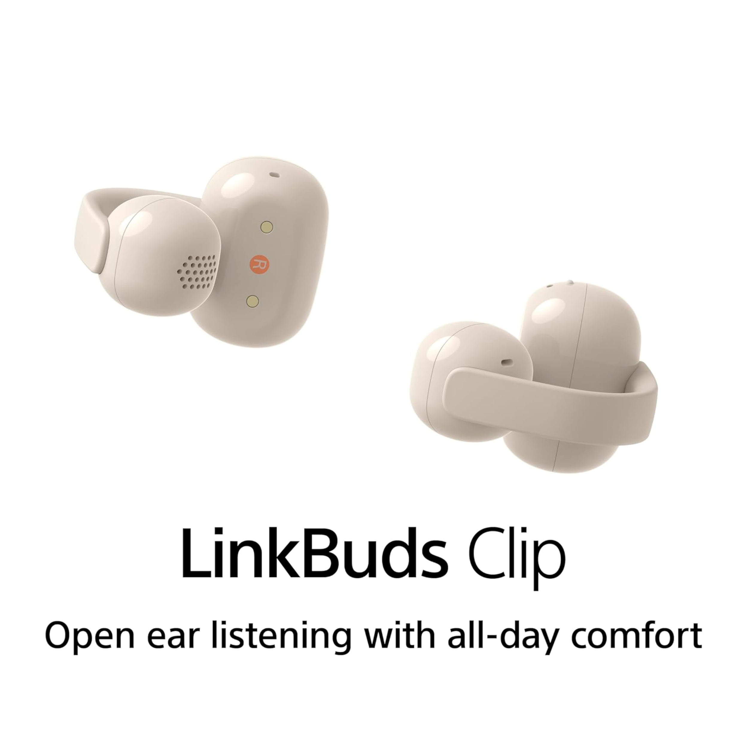 Sony LinkBuds Clip Open-Ear Truly Wireless Earbuds, Comfortable & Secure Fit, Lightweight Clip-On Design, Touch Controls, Ambient Sound Awareness, Water Resistant, Up to 37 Hrs of Playback