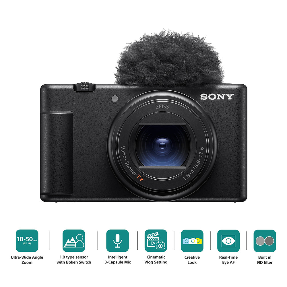 Sony ZV-1 II Vlog Camera for Content Creators & Vloggers with 18-50mm Wide-angle Zoom Lens | Compact Camera with Strong Image Stabilisation | Accurate Autofocus | Cinematic Vlog Setting