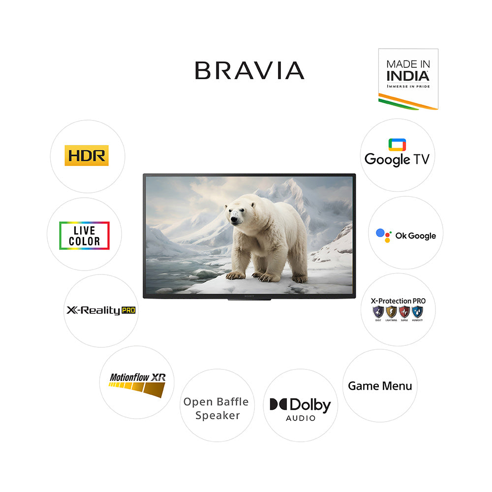 Sony BRAVIA 80 cm (32) HD Ready Smart LED Google TV  KD-32W825 (Black)