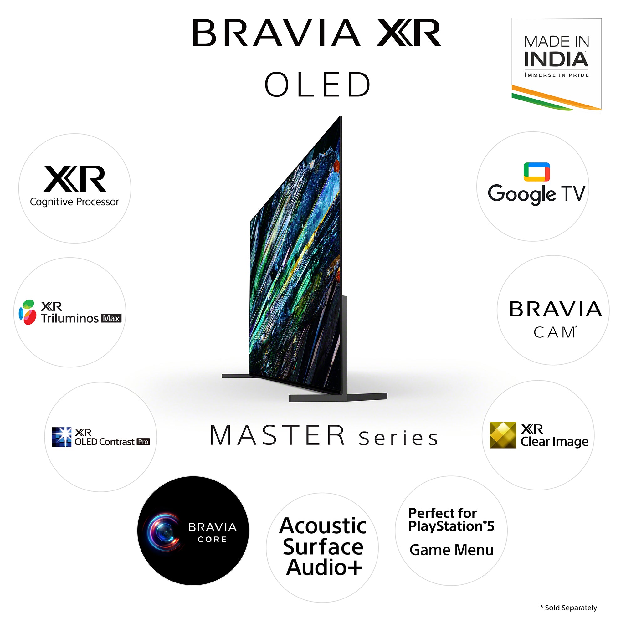 Sony XR-65A95L Bravia 164 cm (65) XR Series 4K Ultra HD Smart OLED Google TV (Black)