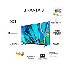 Load image into Gallery viewer, Sony 108 cm (43) BRAVIA 3 4K Ultra HD Smart LED Google TV K-43S30 (Black)