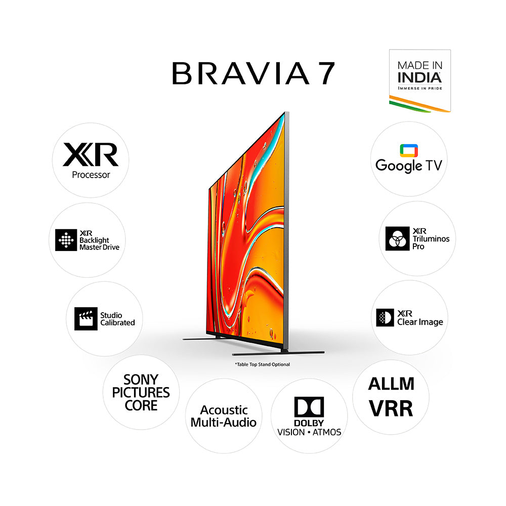 Sony BRAVIA 7 Series 139 cm (55 inches)  4K Ultra HD AI Smart Mini LED Google TV K-55XR70 (Black)