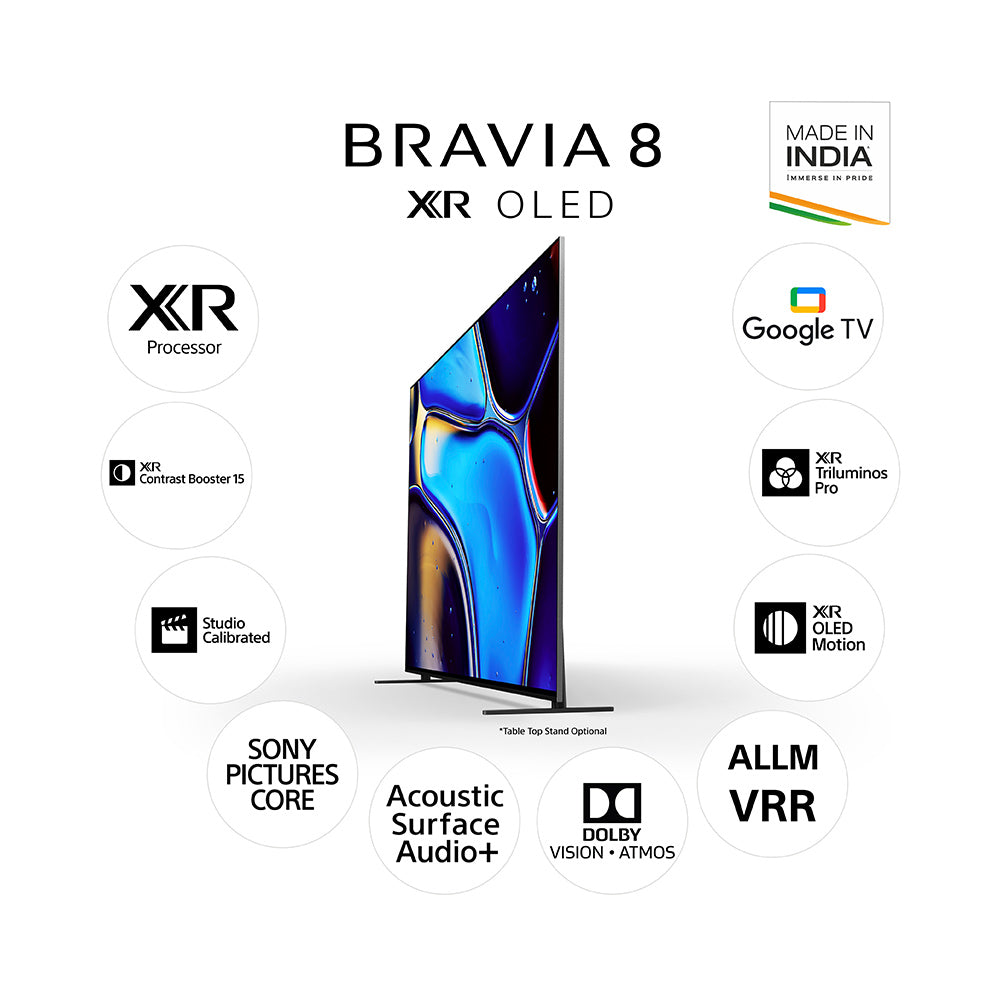 Sony 164 cm (65) BRAVIA 8 4K Ultra HD Smart OLED Google TV K-65XR80 (Black)