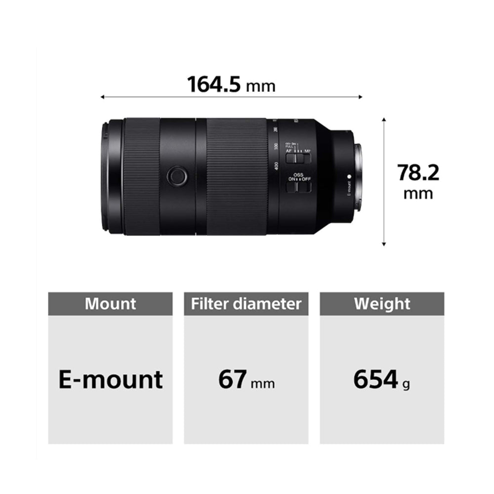 Sony FE 100–400 mm(SEL100400)|F5.6-8 OSS|Full-Frame| Compact & Lightweight | Super-Telephoto | Fast & Precise Autofocus - Black
