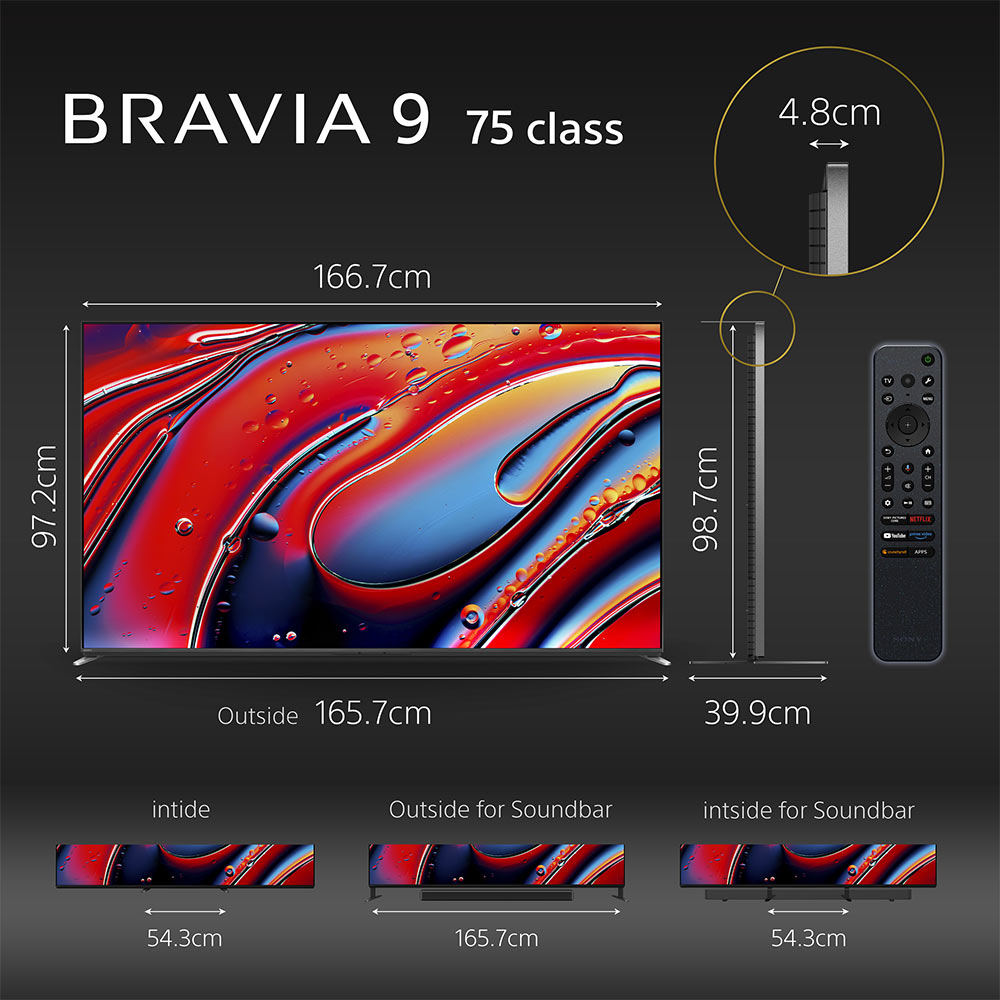 Sony 189 cm (75) BRAVIA 9 4K Ultra HD Smart Mini LED Google TV K-75XR90 (Black)