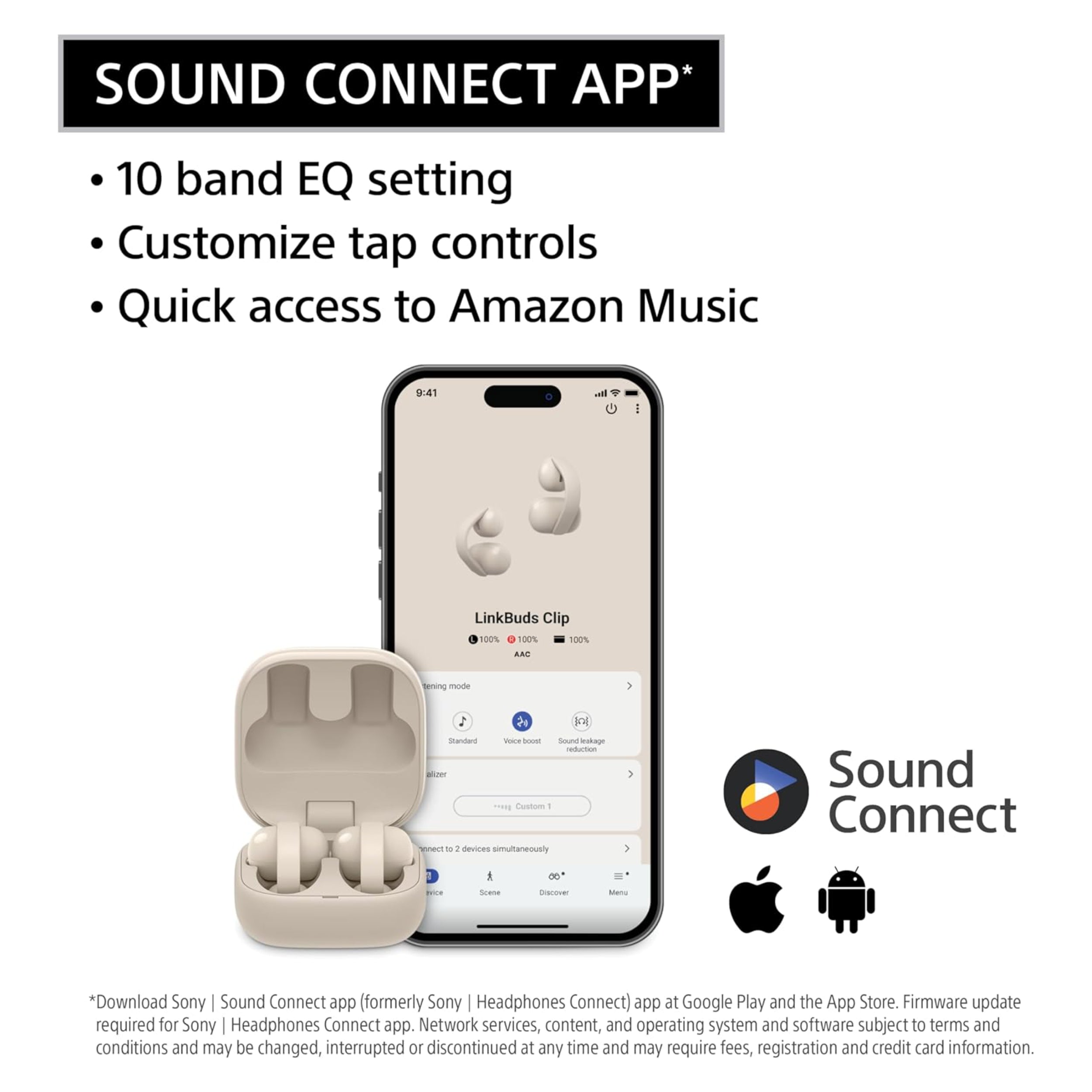 Sony LinkBuds Clip Open-Ear Truly Wireless Earbuds, Comfortable & Secure Fit, Lightweight Clip-On Design, Touch Controls, Ambient Sound Awareness, Water Resistant, Up to 37 Hrs of Playback