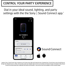Load image into Gallery viewer, Sony New ULT TOWER 5(SRS-ULT500) Wireless Bluetooth Party Speaker,300W Powerful Sound with Massive Bass,New Party Lights,Upto 20Hrs Battery Life,Auracast,DJ &amp; Mic Connectivity,IPX4,Built-in Handles