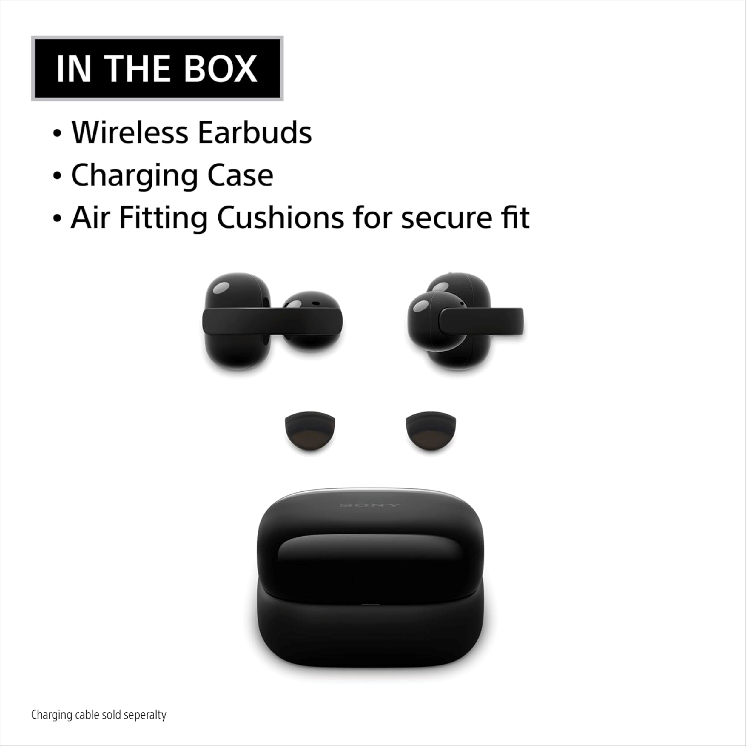 Sony LinkBuds Clip Open-Ear Truly Wireless Earbuds, Comfortable & Secure Fit, Lightweight Clip-On Design, Touch Controls, Ambient Sound Awareness, Water Resistant, Up to 37 Hrs of Playback